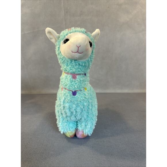 Walmart M Blue Llama Alpaca Mint Green 12" Sparkly Plush - Picture 1 of 5